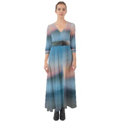 Wave Background Button Up Boho Maxi Dress