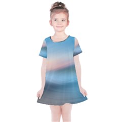 Wave Background Kids  Simple Cotton Dress