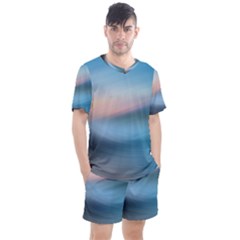 Wave Background Men s Mesh Tee And Shorts Set