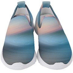 Wave Background Kids  Slip On Sneakers