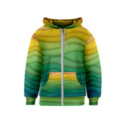 Waves Texture Kids  Zipper Hoodie