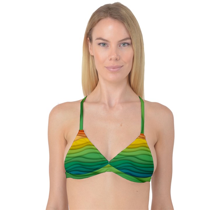 Waves Texture Reversible Tri Bikini Top