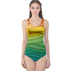 Waves Texture One Piece Swimsuit