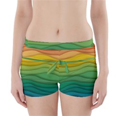 Waves Texture Boyleg Bikini Wrap Bottoms