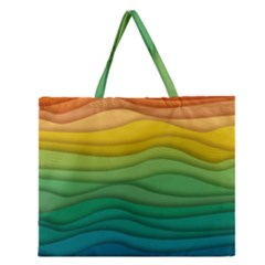 Waves Texture Zipper Large Tote Bag