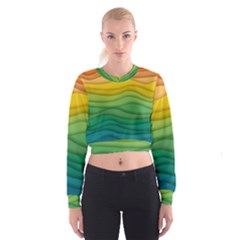 Waves Texture Cropped Sweatshirt