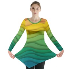 Waves Texture Long Sleeve Tunic 