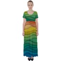 Waves Texture High Waist Short Sleeve Maxi Dress View1