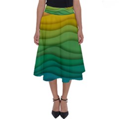 Waves Texture Perfect Length Midi Skirt