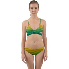 Waves Texture Wrap Around Bikini Set