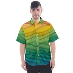 Waves Texture Men s Short Sleeve Shirt