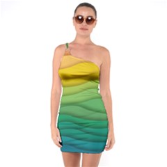 Waves Texture One Soulder Bodycon Dress