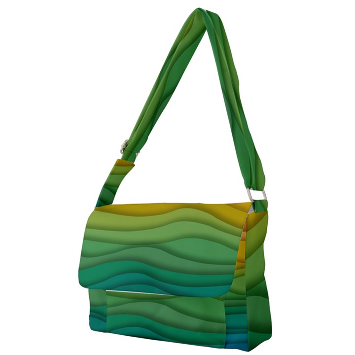 Waves Texture Full Print Messenger Bag