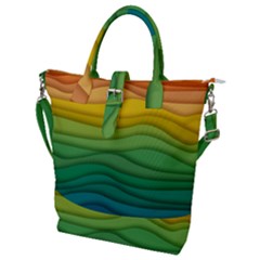 Waves Texture Buckle Top Tote Bag