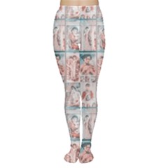 Asian Illustration Posters Collage Tights by dflcprintsclothing