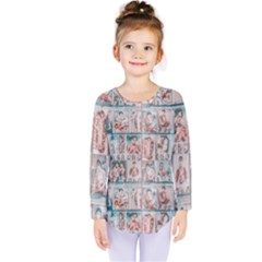 Asian Illustration Posters Collage Kids  Long Sleeve Tee