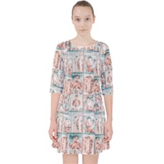 Asian Illustration Posters Collage Pocket Dress