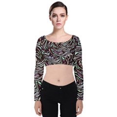 Stained Glass Velvet Long Sleeve Crop Top