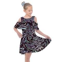 Stained Glass Kids  Shoulder Cutout Chiffon Dress