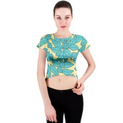 Leaves Dried Crew Neck Crop Top by Mariart