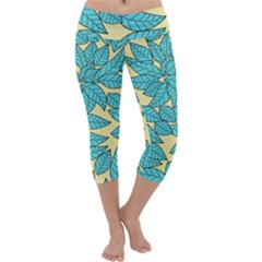 Leaves Dried Capri Yoga Leggings