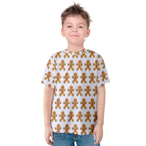 Gingerbread Men Kids  Cotton Tee by Mariart