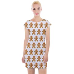 Gingerbread Men Cap Sleeve Bodycon Dress by Mariart