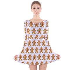 Gingerbread Men Long Sleeve Velvet Skater Dress