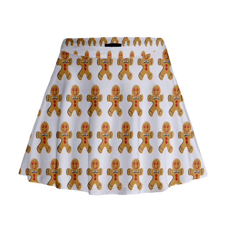 Gingerbread Men Mini Flare Skirt