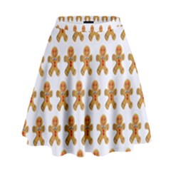 Gingerbread Men High Waist Skirt