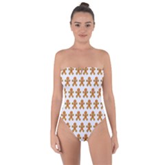 Gingerbread Men Tie Back One Piece Swimsuit