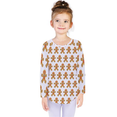 Gingerbread Men Kids  Long Sleeve Tee by Mariart