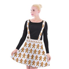 Gingerbread Men Suspender Skater Skirt