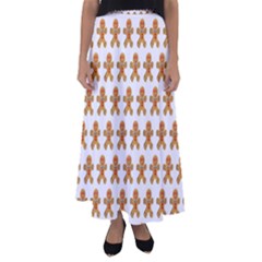 Gingerbread Men Flared Maxi Skirt