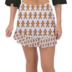 Gingerbread Men Fishtail Mini Chiffon Skirt