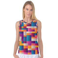 Abstract Geometry Blocks Women s Basketball Tank Top by Bajindul