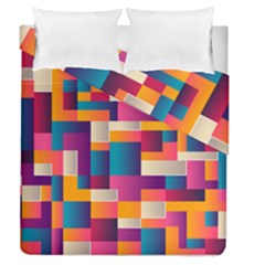 Abstract Geometry Blocks Duvet Cover Double Side (queen Size)