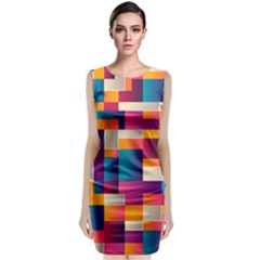 Abstract Geometry Blocks Classic Sleeveless Midi Dress