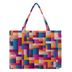 Abstract Geometry Blocks Medium Tote Bag