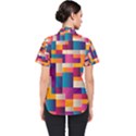 Abstract Geometry Blocks Women s Short Sleeve Shirt View2