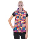 Abstract Geometry Blocks Women s Button Up Vest View1