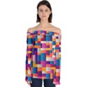 Abstract Geometry Blocks Off Shoulder Long Sleeve Top View1