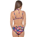 Abstract Geometry Blocks Double Strap Halter Bikini Set View2