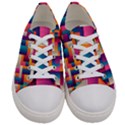 Abstract Geometry Blocks Women s Low Top Canvas Sneakers View1