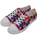 Abstract Geometry Blocks Women s Low Top Canvas Sneakers View2