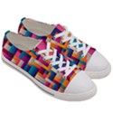 Abstract Geometry Blocks Women s Low Top Canvas Sneakers View3