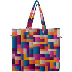 Abstract Geometry Blocks Canvas Travel Bag