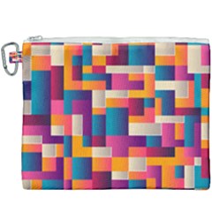 Abstract Geometry Blocks Canvas Cosmetic Bag (xxxl)