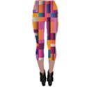 Abstract Background Geometry Blocks Capri Leggings  View2