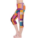 Abstract Background Geometry Blocks Capri Leggings  View3